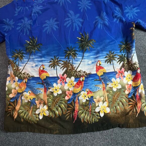 Pacific Legend Hawaiian Shirt Men’s 3XL Blue Parrot Palm Tree McCall Aloha XXXL - Picture 15 of 16